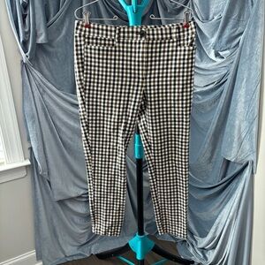 LOFT Black and White Checkered Skinny Pants